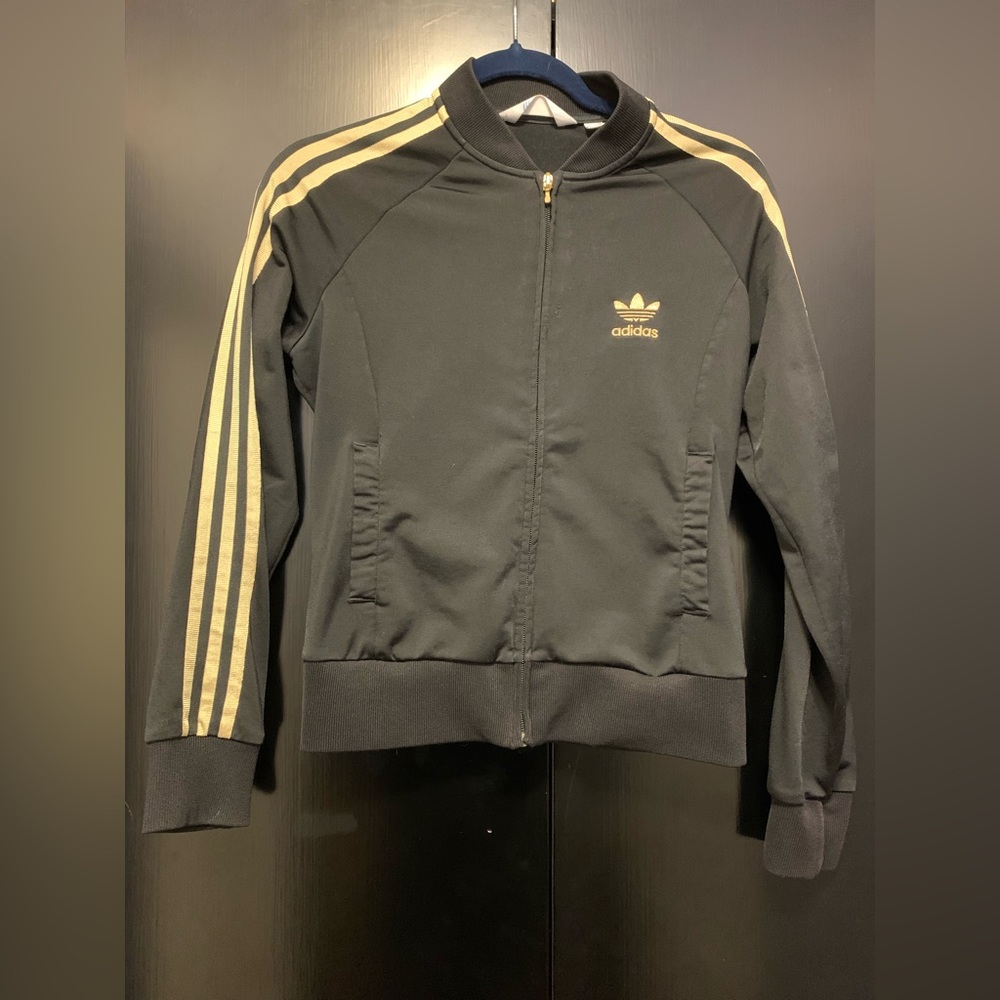 Adidas black and gold sweater